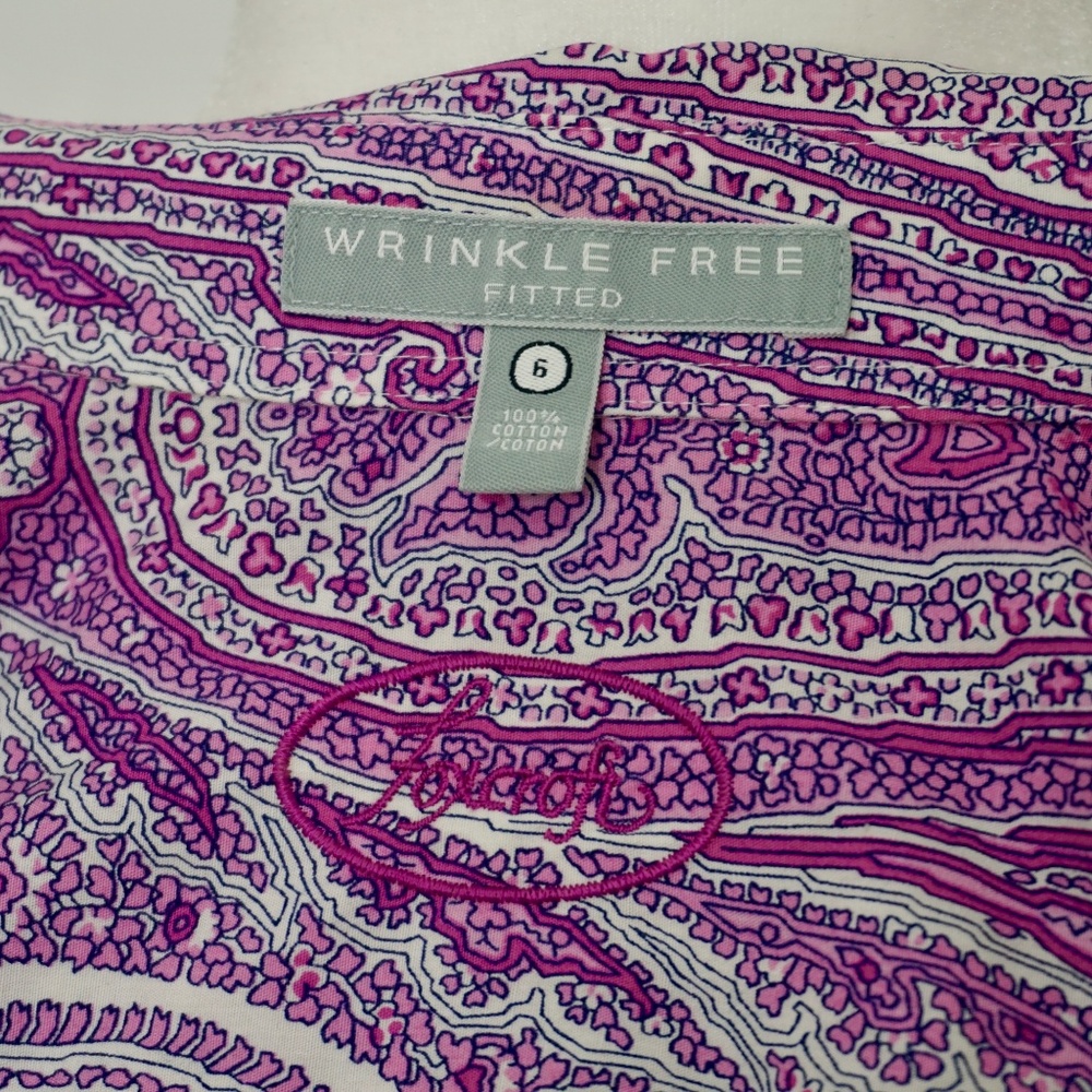 💜 FOXCROFT Patterned Wrinkle Free Button Down (6) - Picture 6 of 6